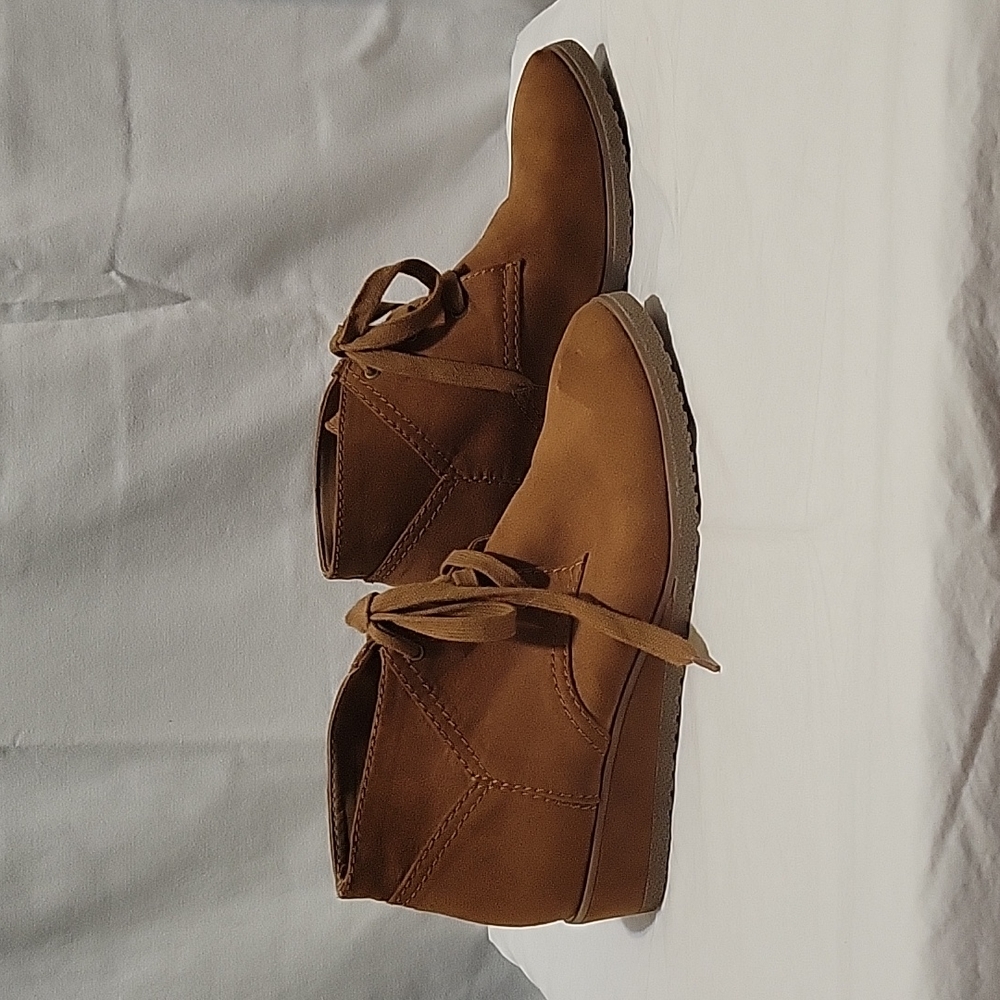 Franco Sarto Faux Suede Brooklyn Wedge Booties Lace Up Ankle 8.5